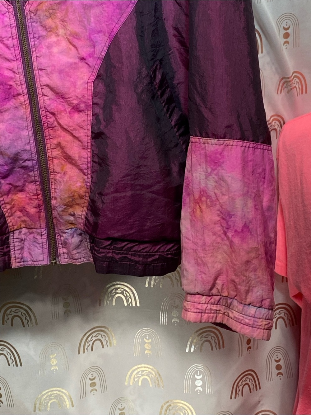 Vintage Women's Purple & Pink Colorblock Bomber Jacket - Picture 3 of 16